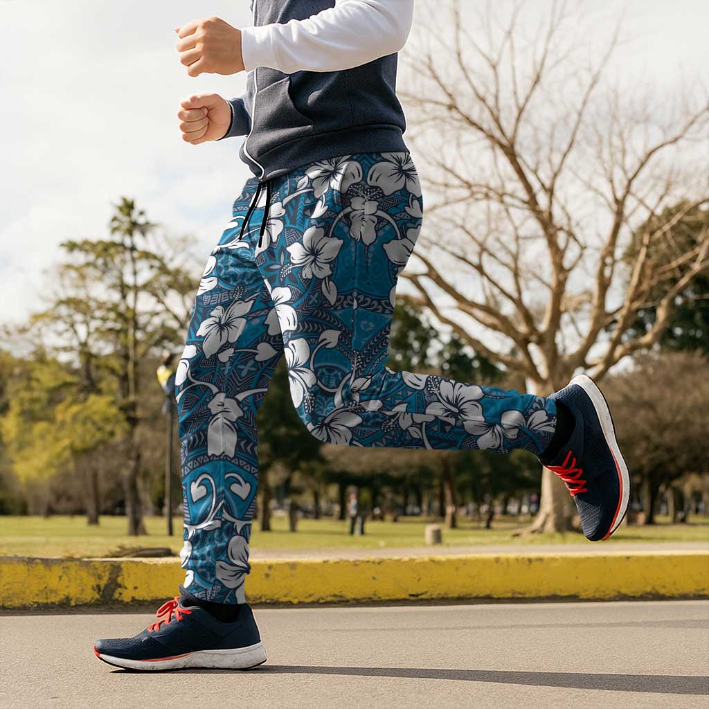 Karakarawa Bula Fiji Jogger Pants Fijian Tapa Seamless Hibiscus - Polynesian Pride