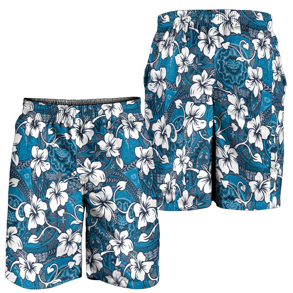 Karakarawa Bula Fiji Shorts for Men Fijian Tapa Seamless Hibiscus LT14 - Polynesian Pride