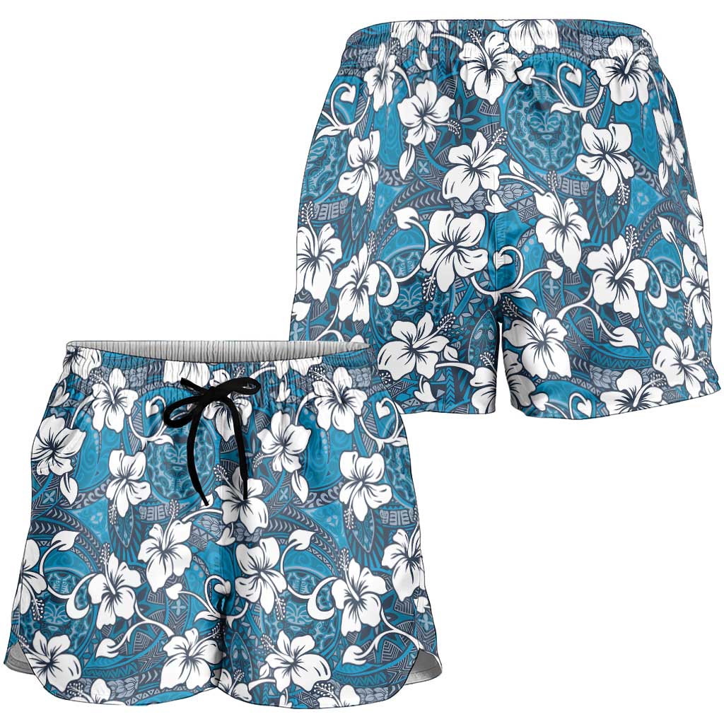 Karakarawa Bula Fiji Shorts for Women Fijian Tapa Seamless Hibiscus LT14 - Polynesian Pride