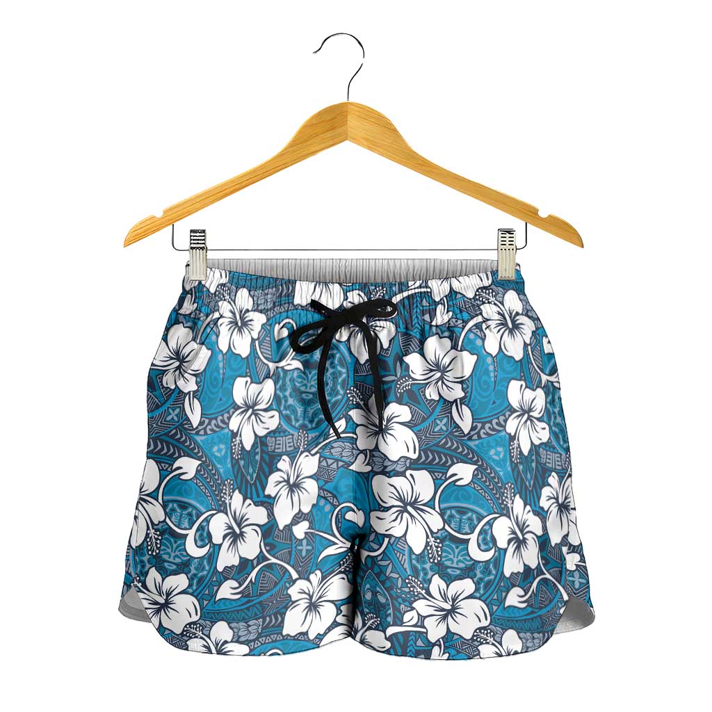 Karakarawa Bula Fiji Shorts for Women Fijian Tapa Seamless Hibiscus LT14 - Polynesian Pride