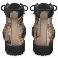 Khaki Palaka Hawaii Cowboy All Season Boots Puakenikeni Lei Paniolo Papale Seamless Vibes LT14 - Polynesian Pride