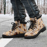 Khaki Palaka Hawaii Cowboy All Season Boots Puakenikeni Lei Paniolo Papale Seamless Vibes LT14 - Polynesian Pride