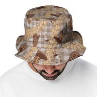 Khaki Palaka Hawaii Cowboy Bucket Hat Puakenikeni Lei Paniolo Papale Seamless Vibes LT14 - Polynesian Pride