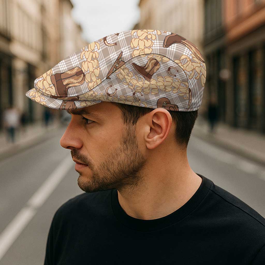 Khaki Palaka Hawaii Cowboy Jeff Hat Puakenikeni Lei Paniolo Papale Seamless Vibes - Polynesian Pride