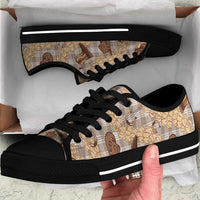 Khaki Palaka Hawaii Cowboy Low Top Shoes Puakenikeni Lei Paniolo Papale Seamless Vibes LT14 Khaki - Polynesian Pride