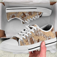 Khaki Palaka Hawaii Cowboy Low Top Shoes Puakenikeni Lei Paniolo Papale Seamless Vibes LT14 Khaki - Polynesian Pride