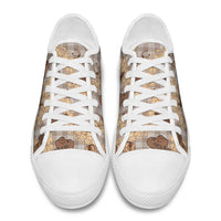 Khaki Palaka Hawaii Cowboy Low Top Shoes Puakenikeni Lei Paniolo Papale Seamless Vibes LT14 - Polynesian Pride