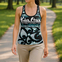 Kia Ora New Zealand Hollow Tank Top Aotearoa Proud Maori Paua Shell Silver Fern LT14 - Polynesian Pride