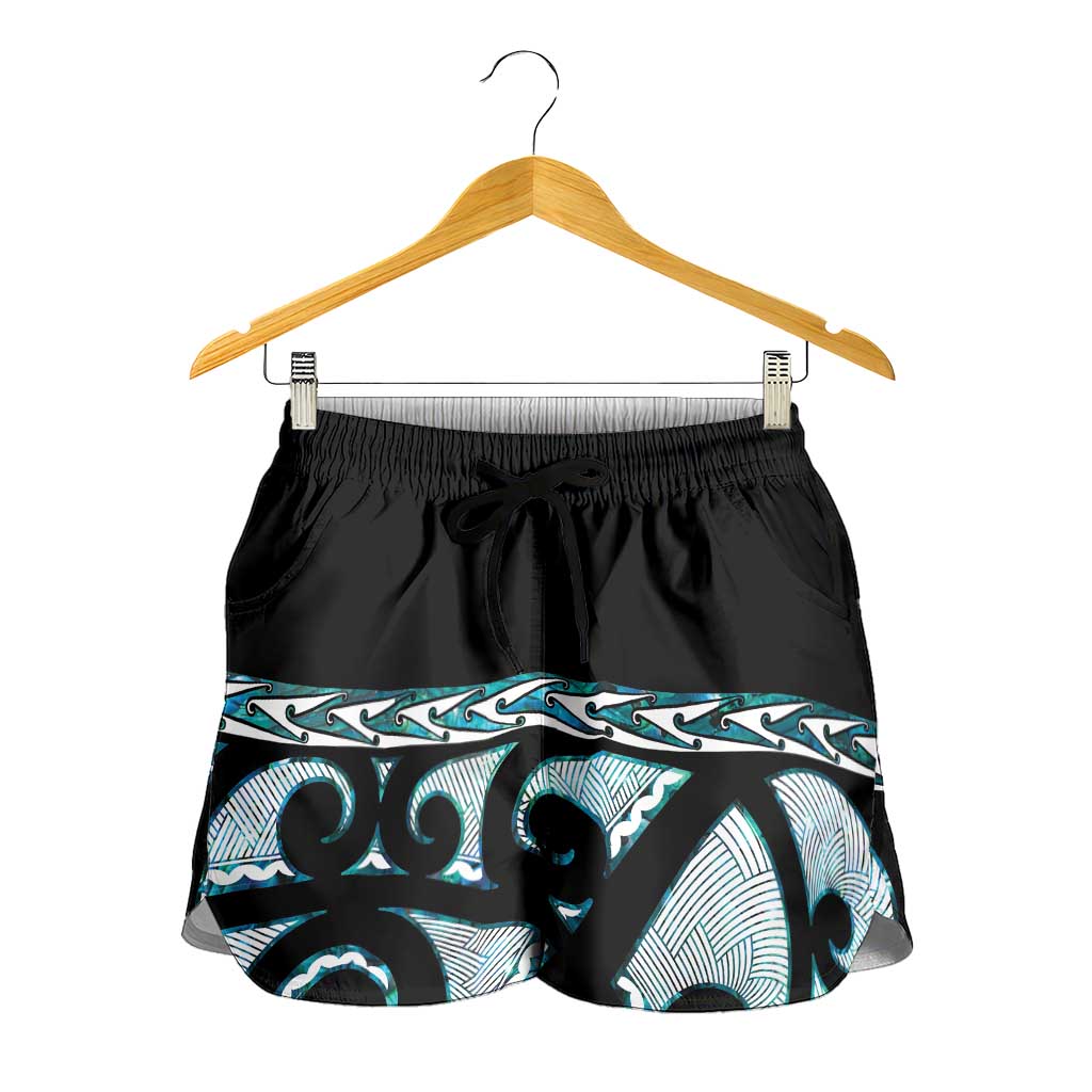 Kia Ora New Zealand Shorts for Women Aotearoa Proud Maori Paua Shell Silver Fern LT14 - Polynesian Pride