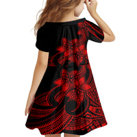Polynesian Matching Outfit For Family Plumeria Flowers Long Dress Hawaiian Shirt Polynesian Tribal Red Vibe LT9 - Polynesian Pride