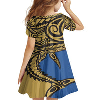 Polynesian Family Matching Outfit Samoan Shark Polynesian Tribal Off Shoulder Long Sleeve Dress And Shirt Family Set - Polynesian Pride