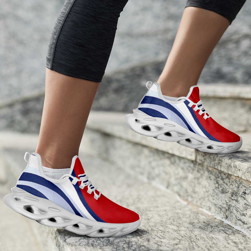 Kiribati Clunky Sneakers Flag-Inspired Curve Style