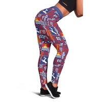 Kiribati Tekeraoi n te Kiritimati Leggings Pacific Patchwork Xmas Vibes LT9 - Polynesian Pride