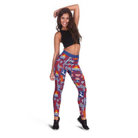 Kiribati Tekeraoi n te Kiritimati Leggings Pacific Patchwork Xmas Vibes LT9 - Polynesian Pride