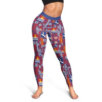 Kiribati Tekeraoi n te Kiritimati Leggings Pacific Patchwork Xmas Vibes LT9 - Polynesian Pride