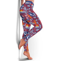Kiribati Tekeraoi n te Kiritimati Leggings Pacific Patchwork Xmas Vibes LT9 - Polynesian Pride