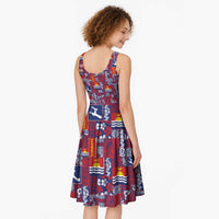 Kiribati Tekeraoi n te Kiritimati Midi Dress Pacific Patchwork Xmas Vibes LT9 - Polynesian Pride