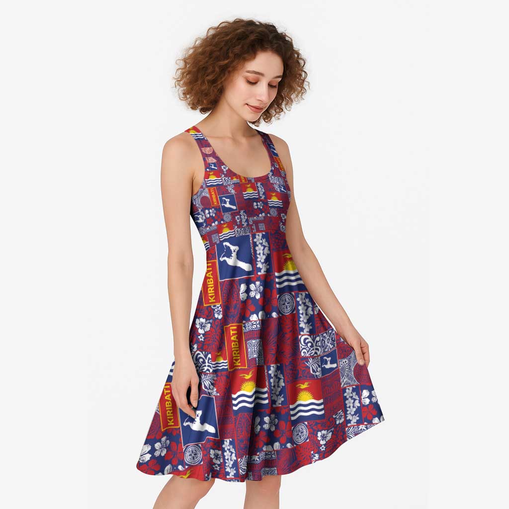 Kiribati Tekeraoi n te Kiritimati Midi Dress Pacific Patchwork Xmas Vibes LT9 - Polynesian Pride