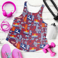 Kiribati Tekeraoi n te Kiritimati Women Racerback Tank Pacific Patchwork Xmas Vibes - Polynesian Pride