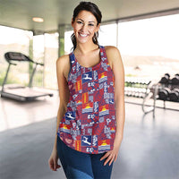 Kiribati Tekeraoi n te Kiritimati Women Racerback Tank Pacific Patchwork Xmas Vibes - Polynesian Pride