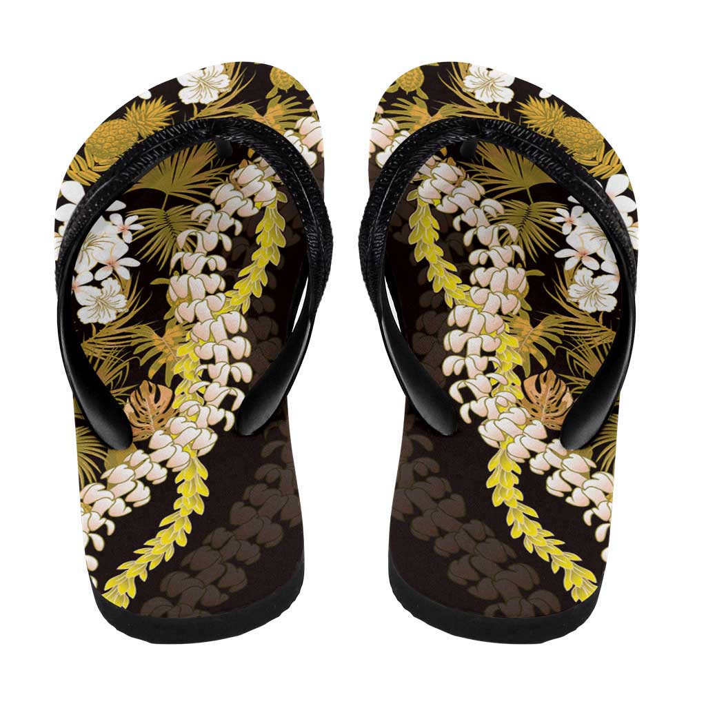 Kula Aloha Hawaii Lei Flip Flops Tropical Flowers Elegant Vibe - Polynesian Pride