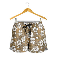 Kuvui Bula Fiji Shorts for Women Fijian Tapa Seamless Hibiscus LT14 - Polynesian Pride