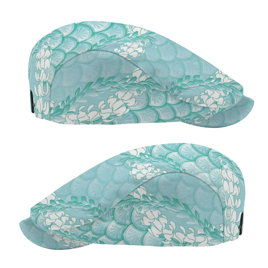 Light Turquoise Mermaid Puakenikeni Maile Lei Jeff Hat