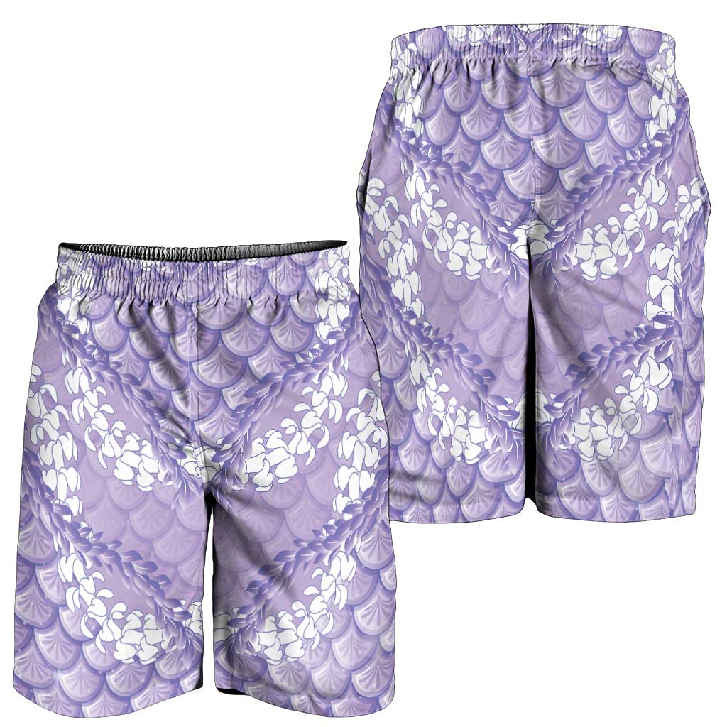 Lilac Mermaid Puakenikeni Maile Lei Shorts for Men