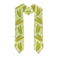 Lime Green Hawaii Kalo Palaka Motifs Graduation Stole Hawaiian Taro Leaves Elegant Vibes LT14 - Polynesian Pride