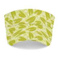 Lime Green Hawaii Kalo Palaka Motifs Sun Visor Cap Hawaiian Taro Leaves Elegant Vibes