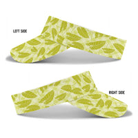 Lime Green Hawaii Kalo Palaka Motifs Sun Visor Cap Hawaiian Taro Leaves Elegant Vibes