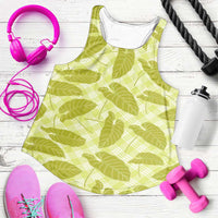 Lime Green Hawaii Kalo Palaka Motifs Women Racerback Tank Hawaiian Taro Leaves Elegant Vibes LT14 Lime Green - Polynesian Pride