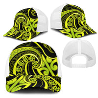 Lime Green New Zealand Mangopare Mesh Trucker Cap Aotearoa Maori Koru Style - Polynesian Pride
