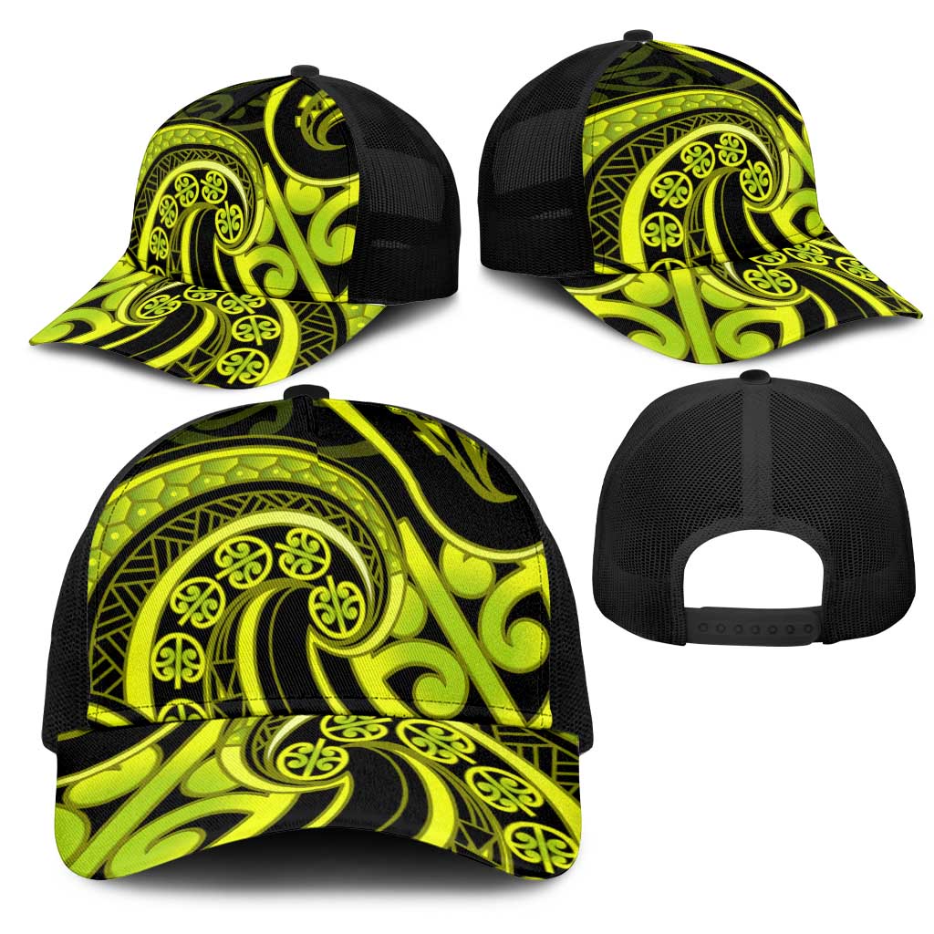 Lime Green New Zealand Mangopare Mesh Trucker Cap Aotearoa Maori Koru Style - Polynesian Pride
