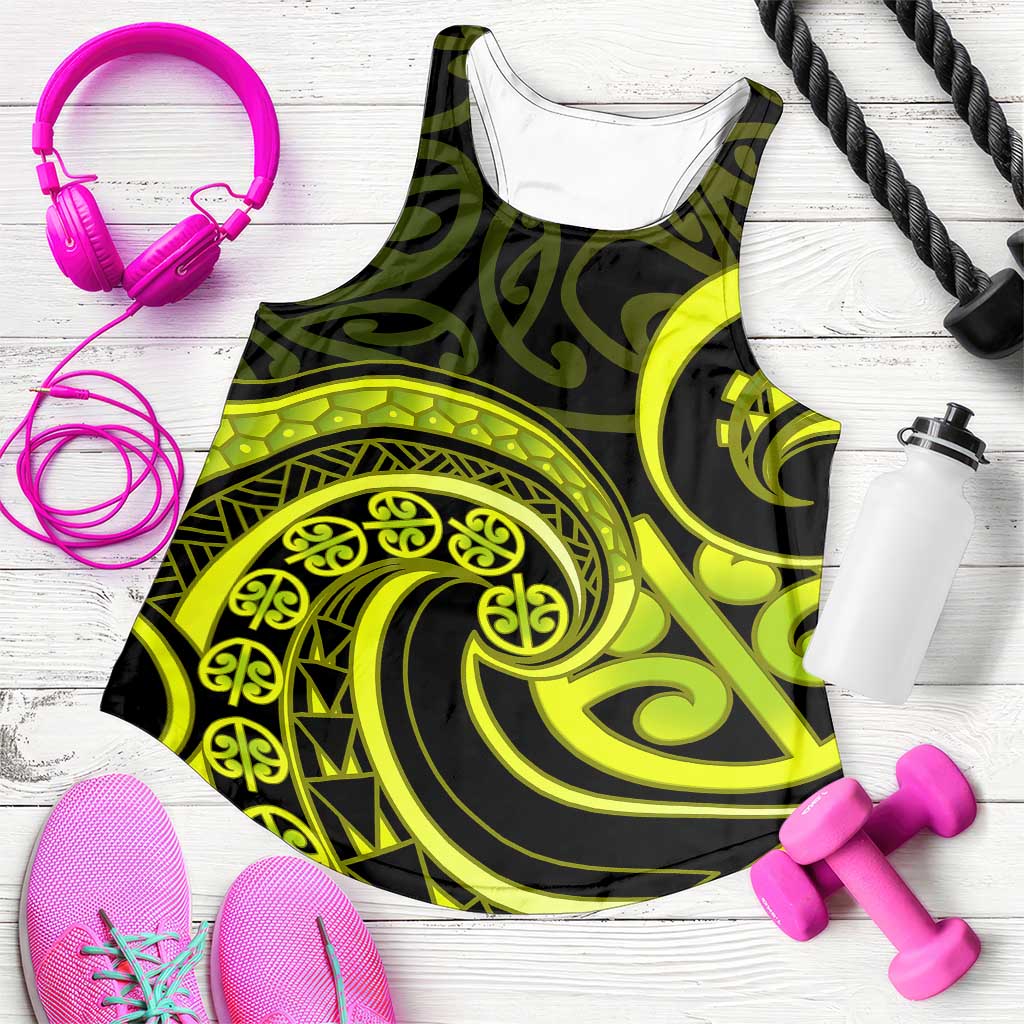 Lime Green New Zealand Mangopare Women Racerback Tank Aotearoa Maori Koru Style LT14 Lime Green - Polynesian Pride