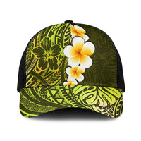 Lime Green Polynesia Baseball Net Cap Plumeria Tropical Leaves With Galaxy Polynesian Art LT14 One Size Black Lime Green - Polynesian Pride