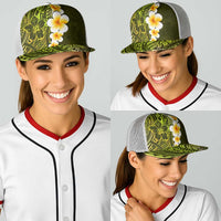 Lime Green Polynesia Baseball Net Cap Plumeria Tropical Leaves With Galaxy Polynesian Art LT14 - Polynesian Pride