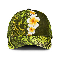 Lime Green Polynesia Classic Cap Plumeria Tropical Leaves With Galaxy Polynesian Art LT14 Universal Fit Lime Green - Polynesian Pride