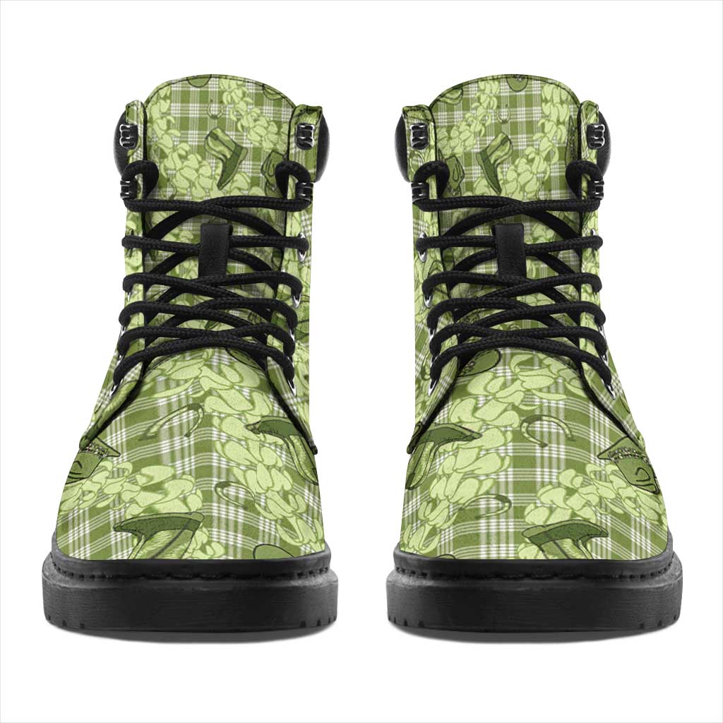 Lime Palaka Hawaii Cowboy All Season Boots Puakenikeni Lei Paniolo Papale Seamless Vibes LT14 - Polynesian Pride