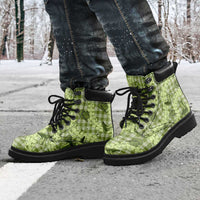 Lime Palaka Hawaii Cowboy All Season Boots Puakenikeni Lei Paniolo Papale Seamless Vibes LT14 - Polynesian Pride