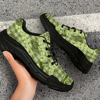 Lime Palaka Hawaii Cowboy Chunky Sneakers Puakenikeni Lei Paniolo Papale Seamless Vibes LT14 - Polynesian Pride