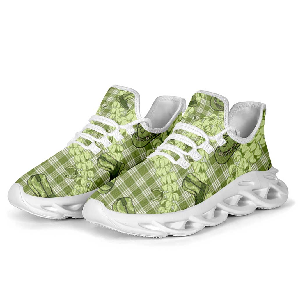 Lime Palaka Hawaii Cowboy Clunky Sneakers Puakenikeni Lei Paniolo Papale Seamless Vibes LT14 - Polynesian Pride