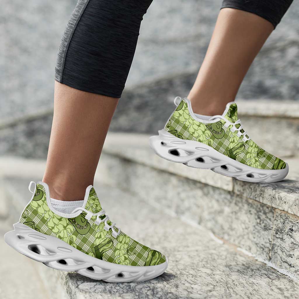 Lime Palaka Hawaii Cowboy Clunky Sneakers Puakenikeni Lei Paniolo Papale Seamless Vibes LT14 - Polynesian Pride