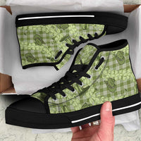 Lime Palaka Hawaii Cowboy High Top Shoes Puakenikeni Lei Paniolo Papale Seamless Vibes LT14 Lime - Polynesian Pride