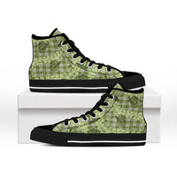 Lime Palaka Hawaii Cowboy High Top Shoes Puakenikeni Lei Paniolo Papale Seamless Vibes LT14 - Polynesian Pride