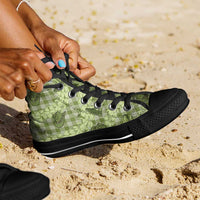 Lime Palaka Hawaii Cowboy High Top Shoes Puakenikeni Lei Paniolo Papale Seamless Vibes LT14 - Polynesian Pride