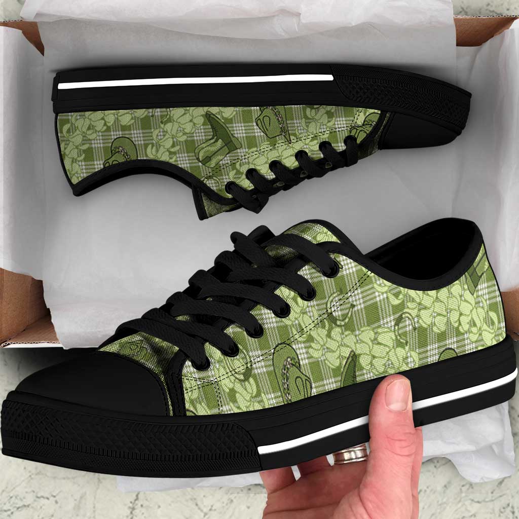 Lime Palaka Hawaii Cowboy Low Top Shoes Puakenikeni Lei Paniolo Papale Seamless Vibes LT14 Lime - Polynesian Pride