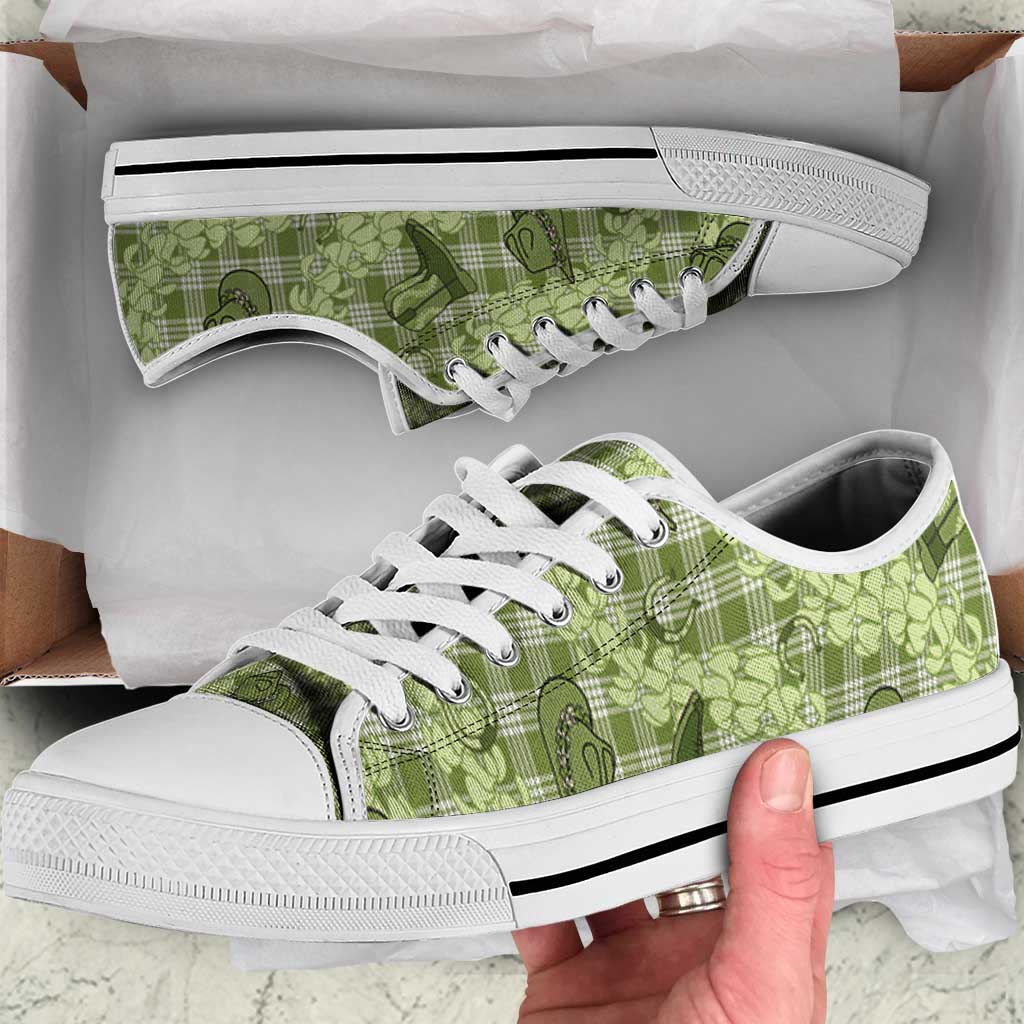 Lime Palaka Hawaii Cowboy Low Top Shoes Puakenikeni Lei Paniolo Papale Seamless Vibes LT14 Lime - Polynesian Pride
