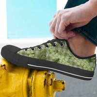 Lime Palaka Hawaii Cowboy Low Top Shoes Puakenikeni Lei Paniolo Papale Seamless Vibes LT14 - Polynesian Pride