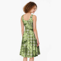 Lime Palaka Hawaii Cowboy Midi Dress Puakenikeni Lei Paniolo Papale Seamless Vibes LT14 - Polynesian Pride